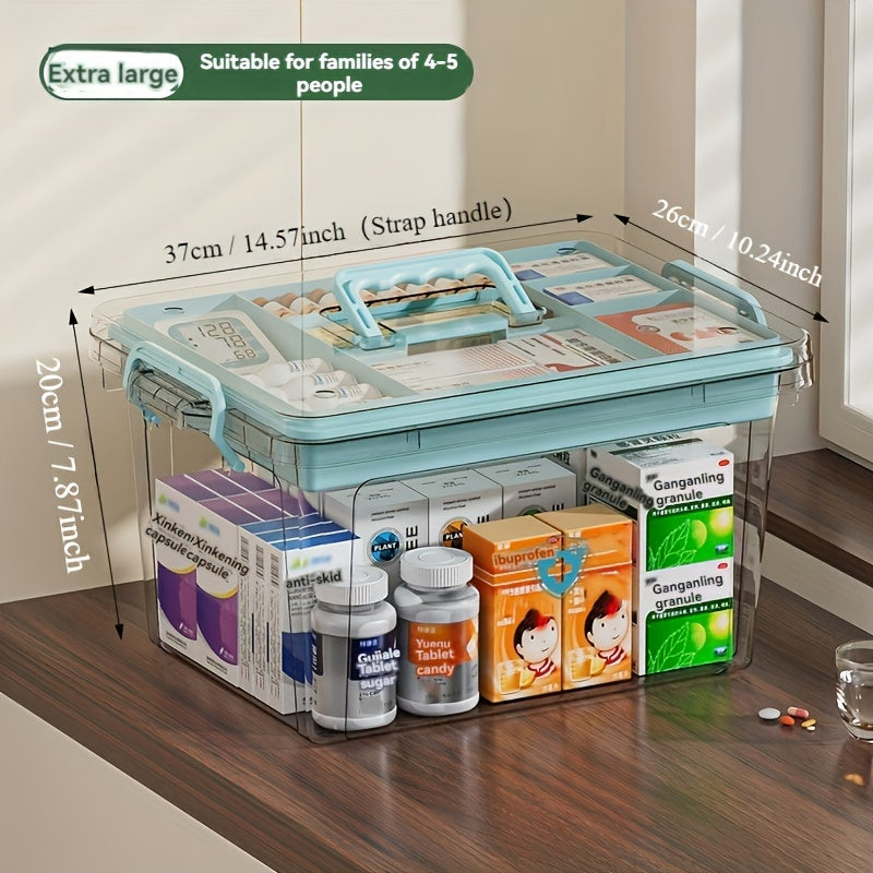 Organizador modular de almacenamiento con gran capacidad y pastillero para almacenamiento en el hogar y primeros auxilios