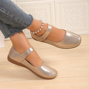 Ladies Flat Shoes Lightweight Comfortable Round Toe Buckle Strap Casual