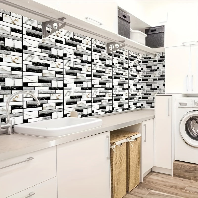 3D g'isht plitka PVC devor stikerlari suv o'tkazmaydigan o'z-o'zini yopishtiradigan mozaika paneli uy bezak uchun