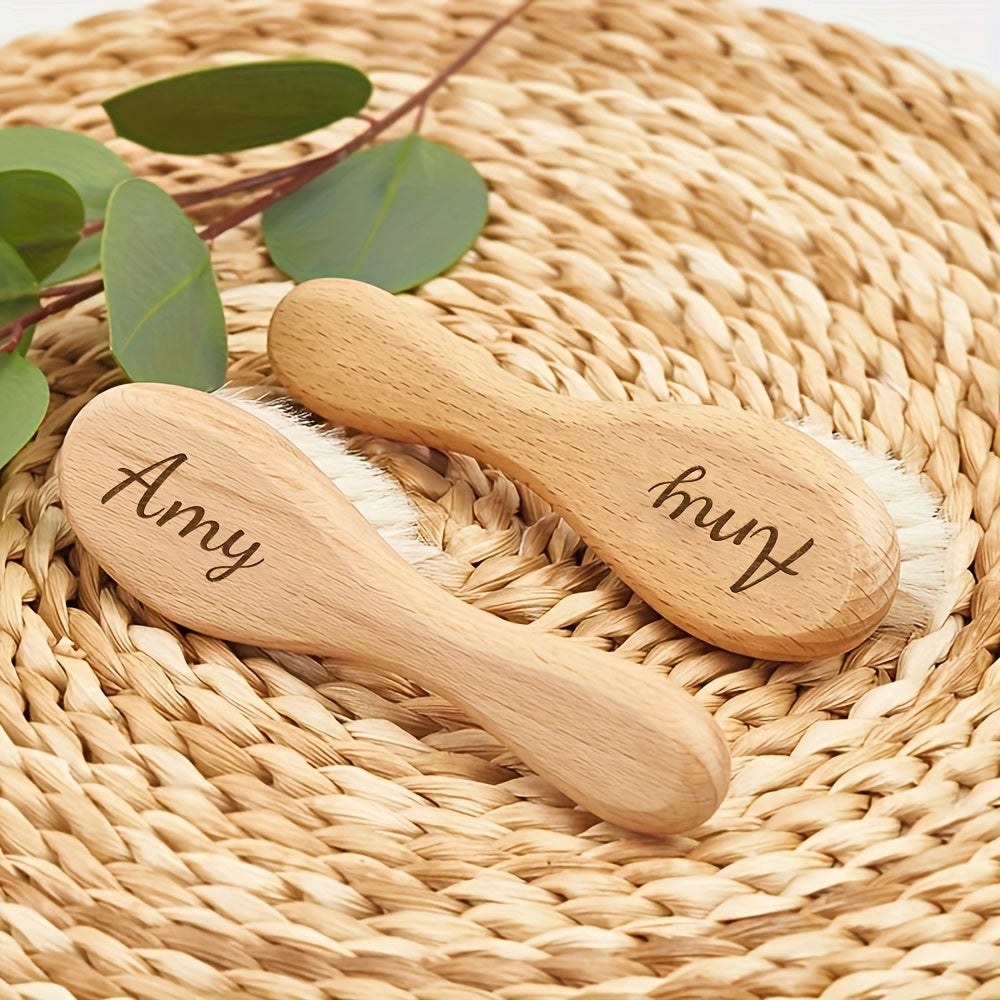 Personalized Wooden Hair Brush with Engraving Ramadan Sheep Star Moon Gift