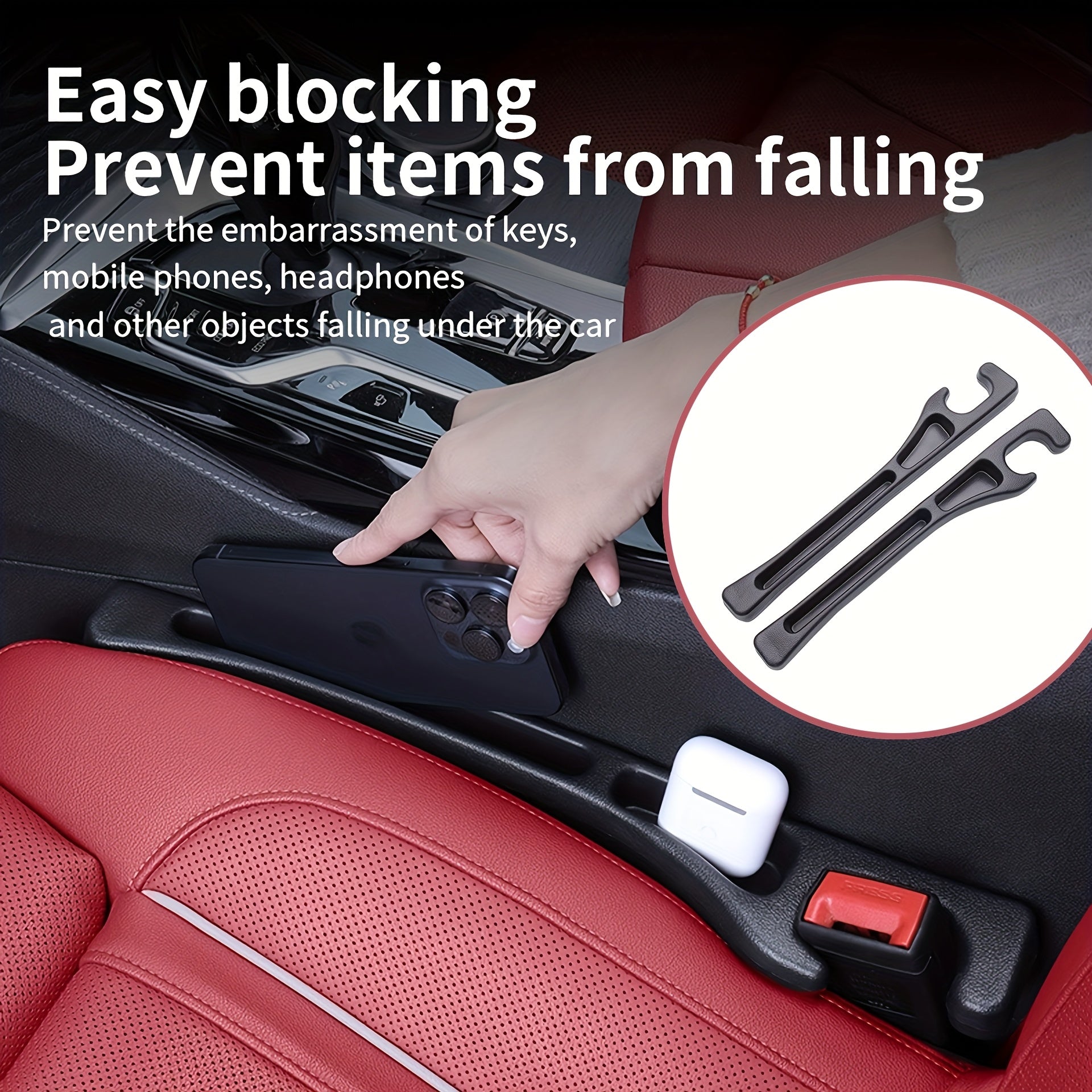 2PCS Car Seat Gap Filler Strip Organizer Storage Box Multi-Functional Tidy