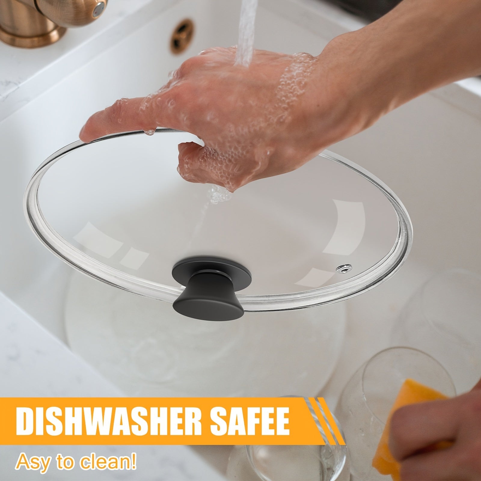 Universal Tempered Glass Lid for Frying Pan Skillet Cast Iron Pot 25.4cm 30.99cm 33.02cm 36.83cm