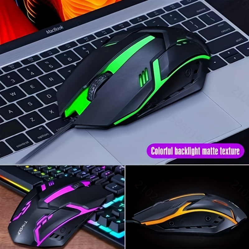 Gaming Keyboard and Mouse Set with Ergonomic Design Optical Movement Detection Wired Mechanical Touch Suspended Keys