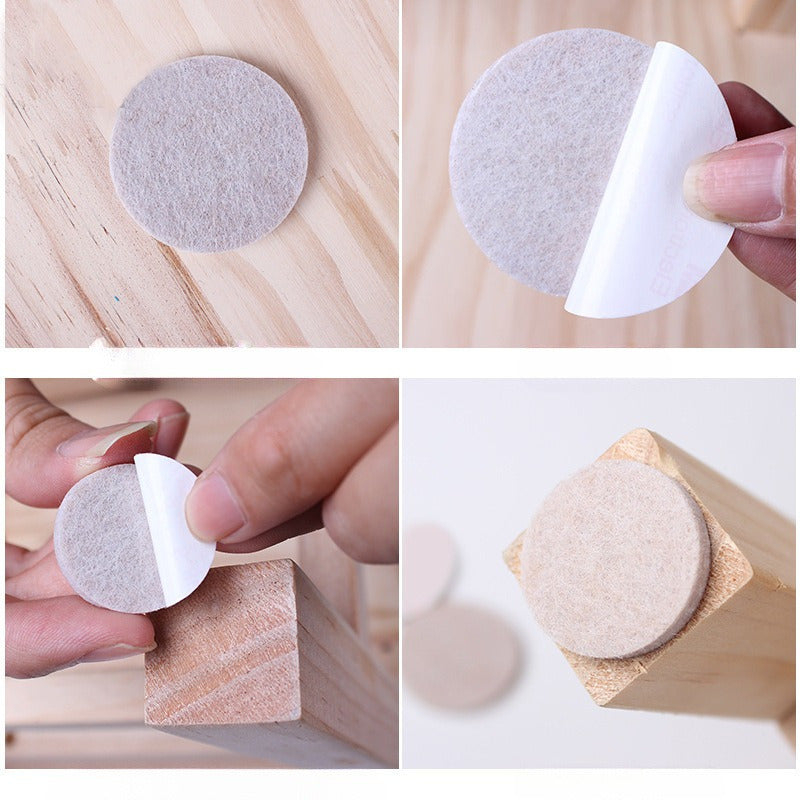 Набор из 45 самоклеящихся противоскользящих накладок для мебели, предназначенных для защиты ножек стульев на деревянных полах. Цвет: телесный.