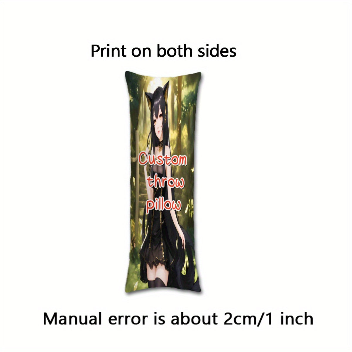 Anime Custom Body Pillow Cover Double-Sided Halloween Thanksgiving Christmas New Year Plush Velvet