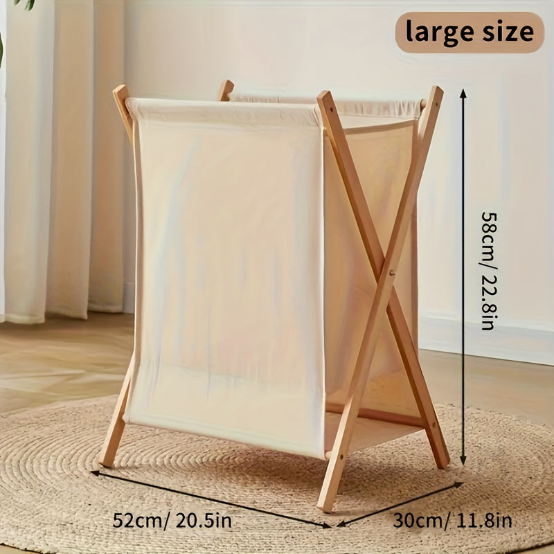 cesta de ropa de madera maciza 45L cesta de almacenamiento plegable para ropa dormitorio baño