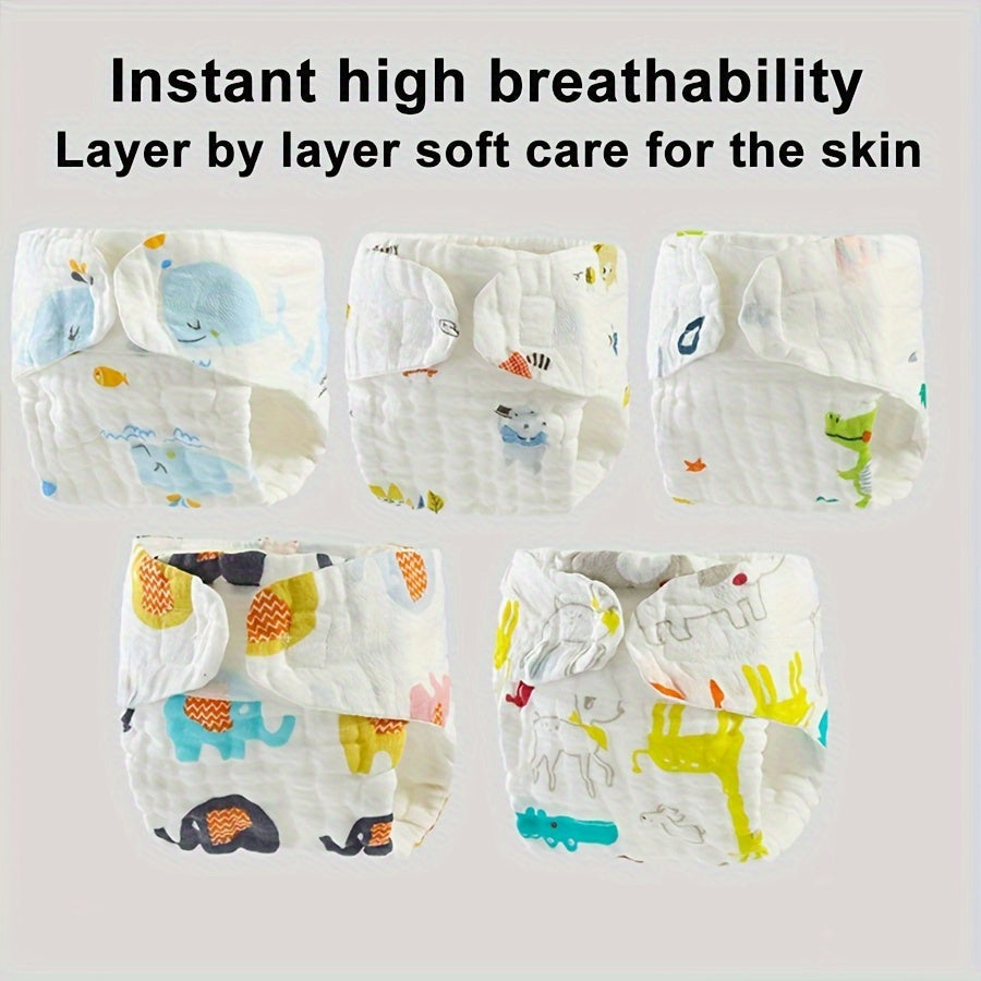 Bolalar uchun kiyimlar uchun 5 ta qayta ishlatiladigan paxta farqlangan ranglar bilan bolalar choyshablari va hojatxona o'rgatish uchun