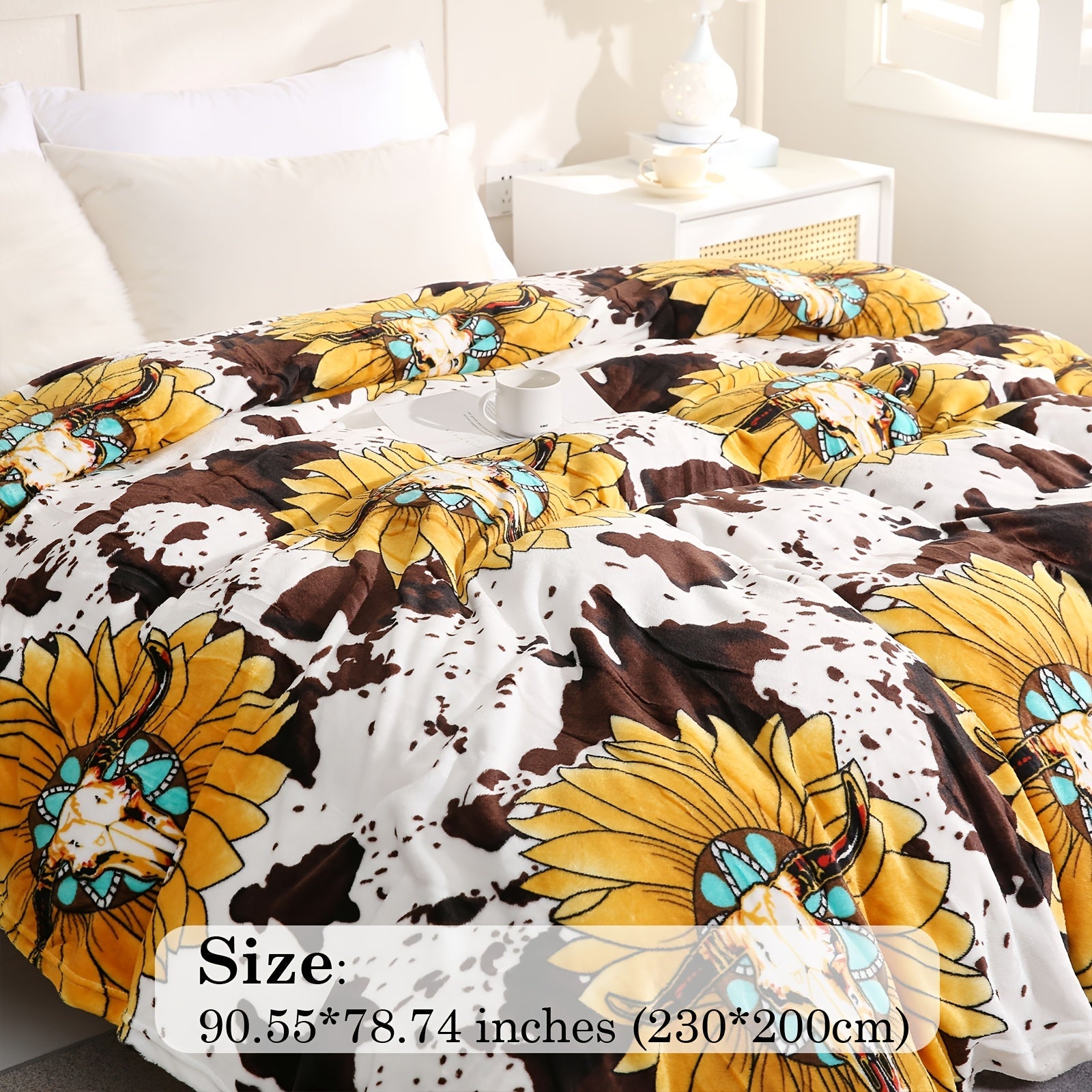 Плед с коровьим принтом, мягкий фланелевый флис, легкий и теплый для дивана и кровати