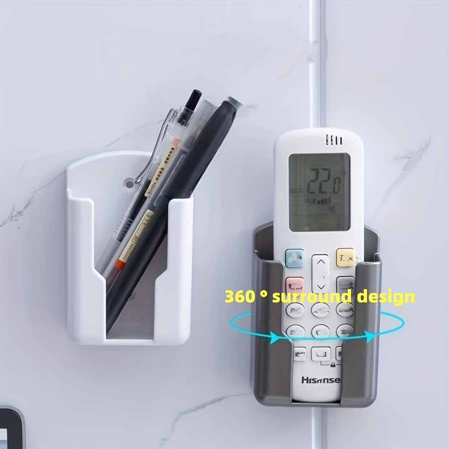 Wall-Mounted Remote Control Storage Box Adhesive Organizer for TV and Air Conditioner Racks