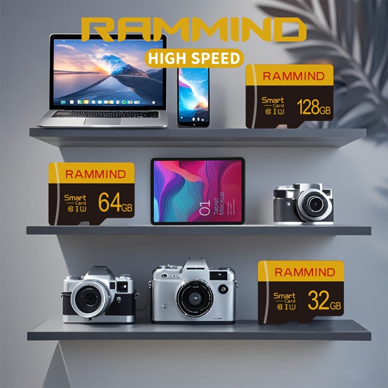 High-Speed U3 Class 10 Memory Card 8GB to 128GB with Adapter for Secure Storage