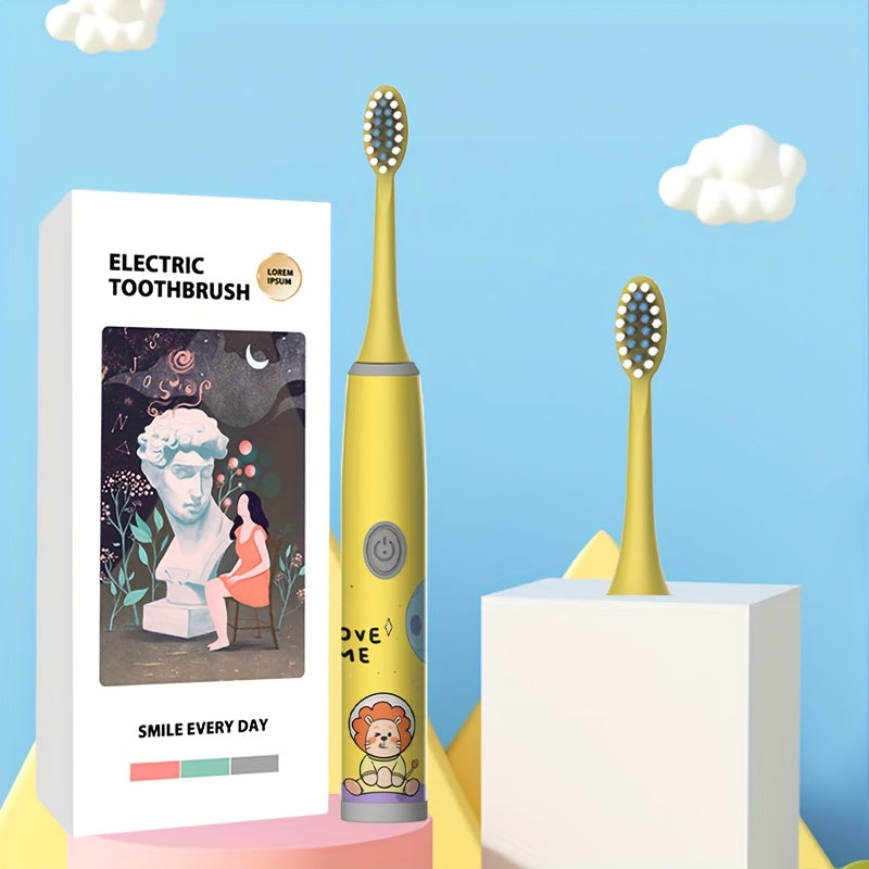 Kids Electric Toothbrush with 2-6 Brush Heads Soft Bristles Space Series