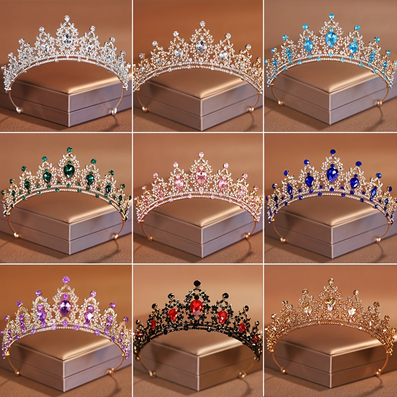 Wedding Bridal Crown Headpiece with Rhinestones and Crystals for Women and Girls