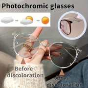 Vintage Photochromic Glasses for Women Metal Frame Anti-Reflective Lenses for Driving Travel Beach