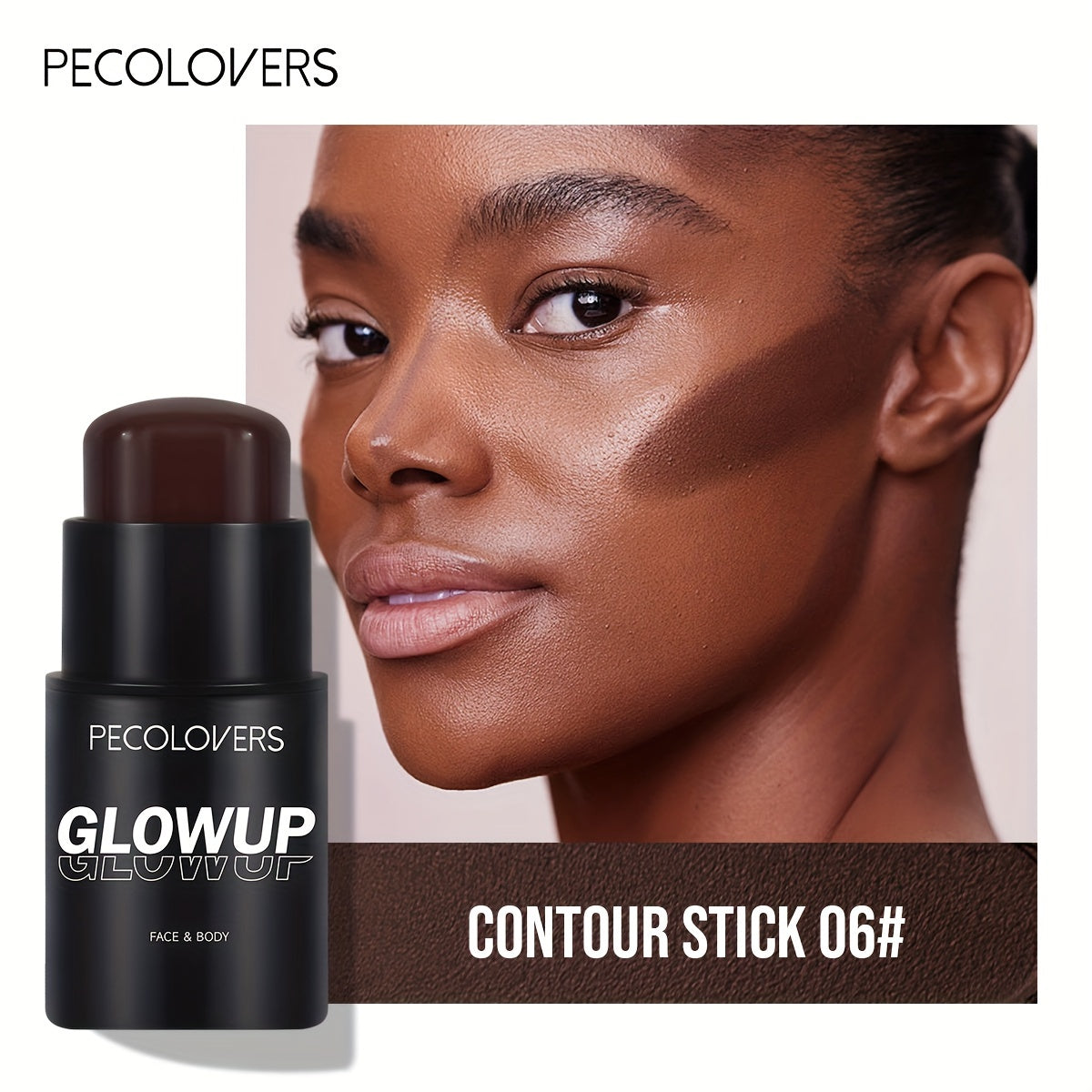 Long-Lasting Contouring Stick with Matte Bronzer for Face and Nose Definition