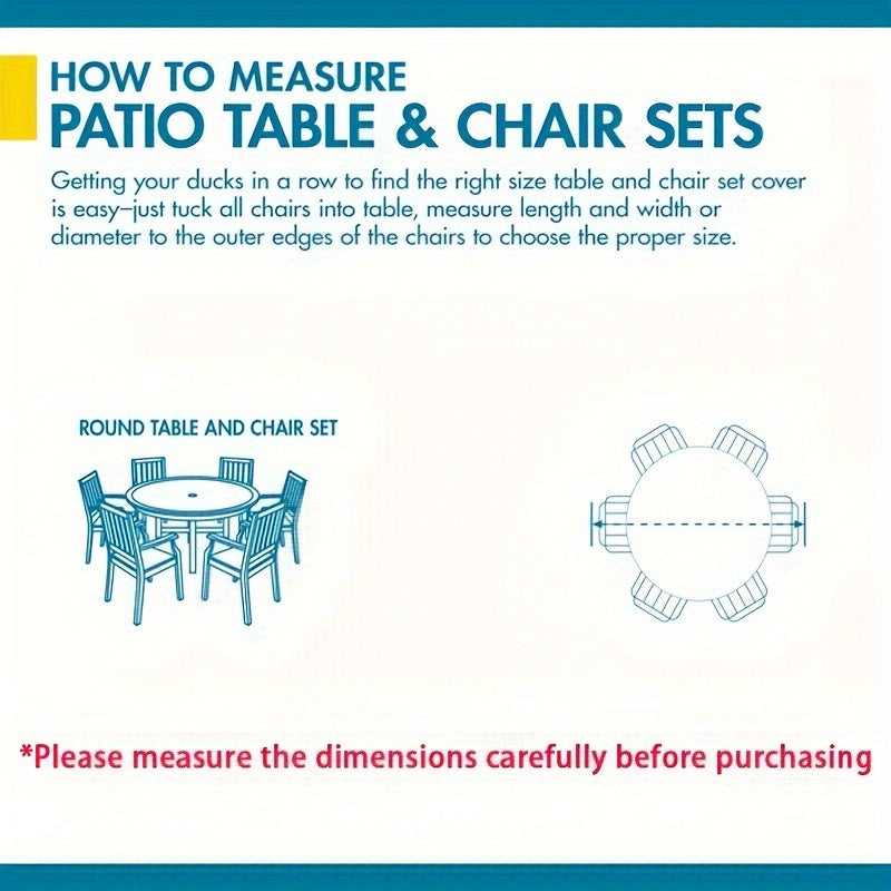 Round Patio Furniture Cover 210D Oxford Cloth Waterproof All-Season Outdoor Protection