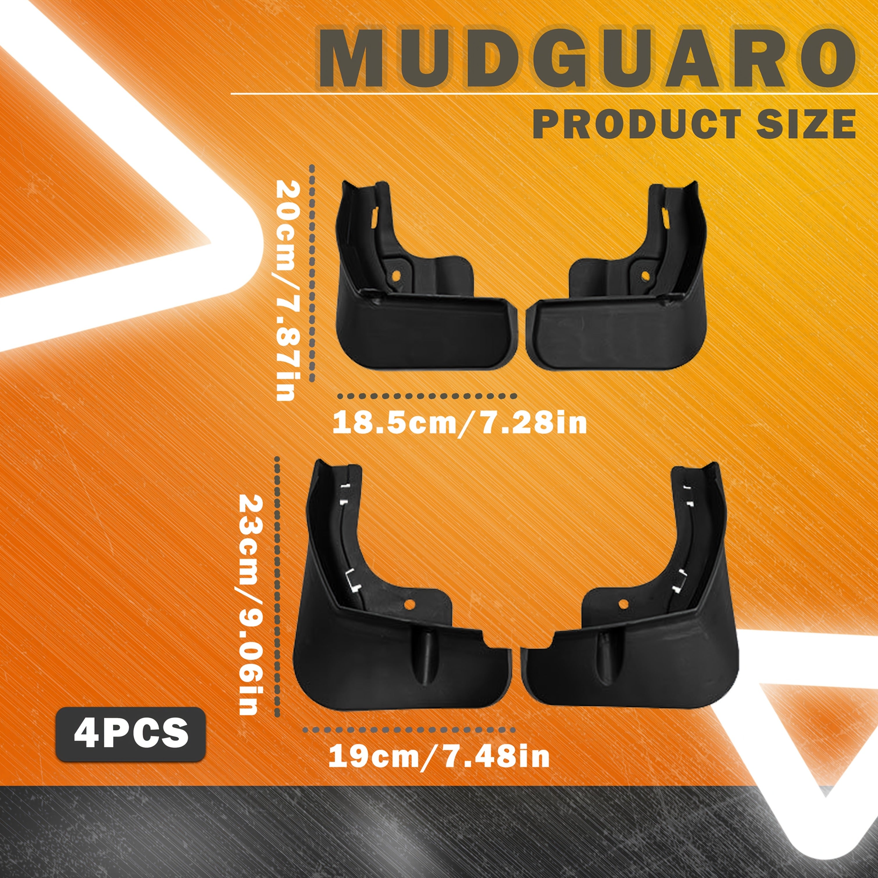 Car Mud Flaps Wheel Protection PP Material 4pcs Set Splash Guard