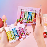 6-Pack Fruit Flavor Lip Balm Set Moisturizing Natural Look with Vitamin E