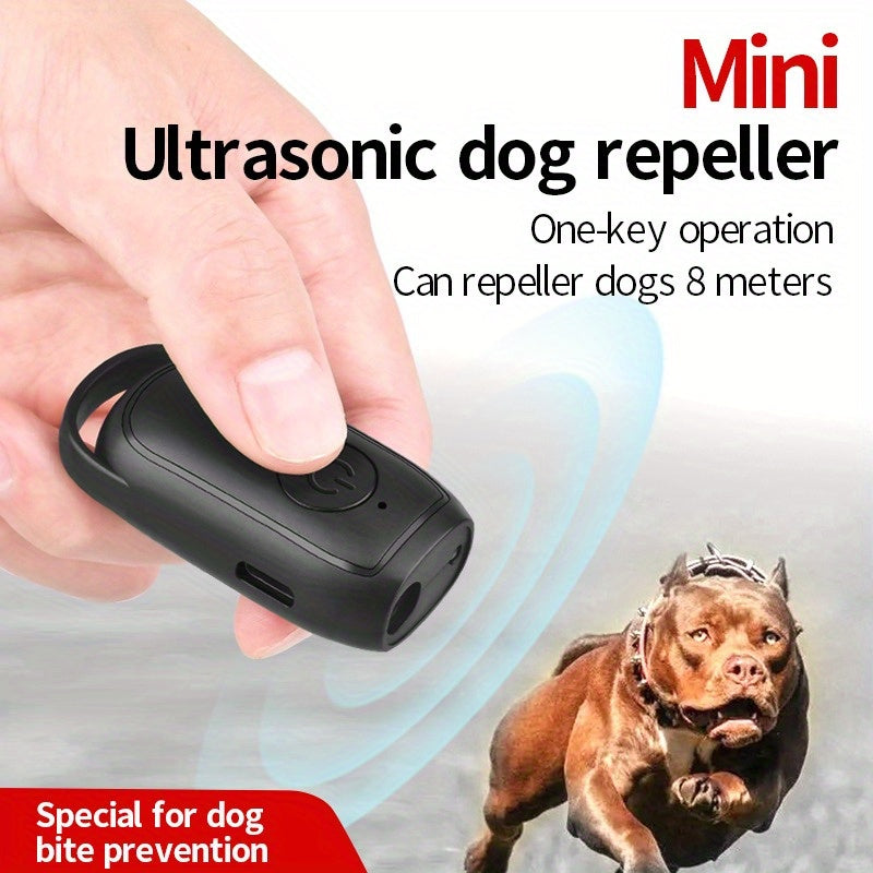 Mini Ultrasonic Dog Repeller with LED Light Rechargeable Battery and USB Power