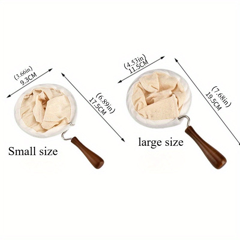 Reusable Flannel Coffee Filter Sock with Wooden Handle for Home Use