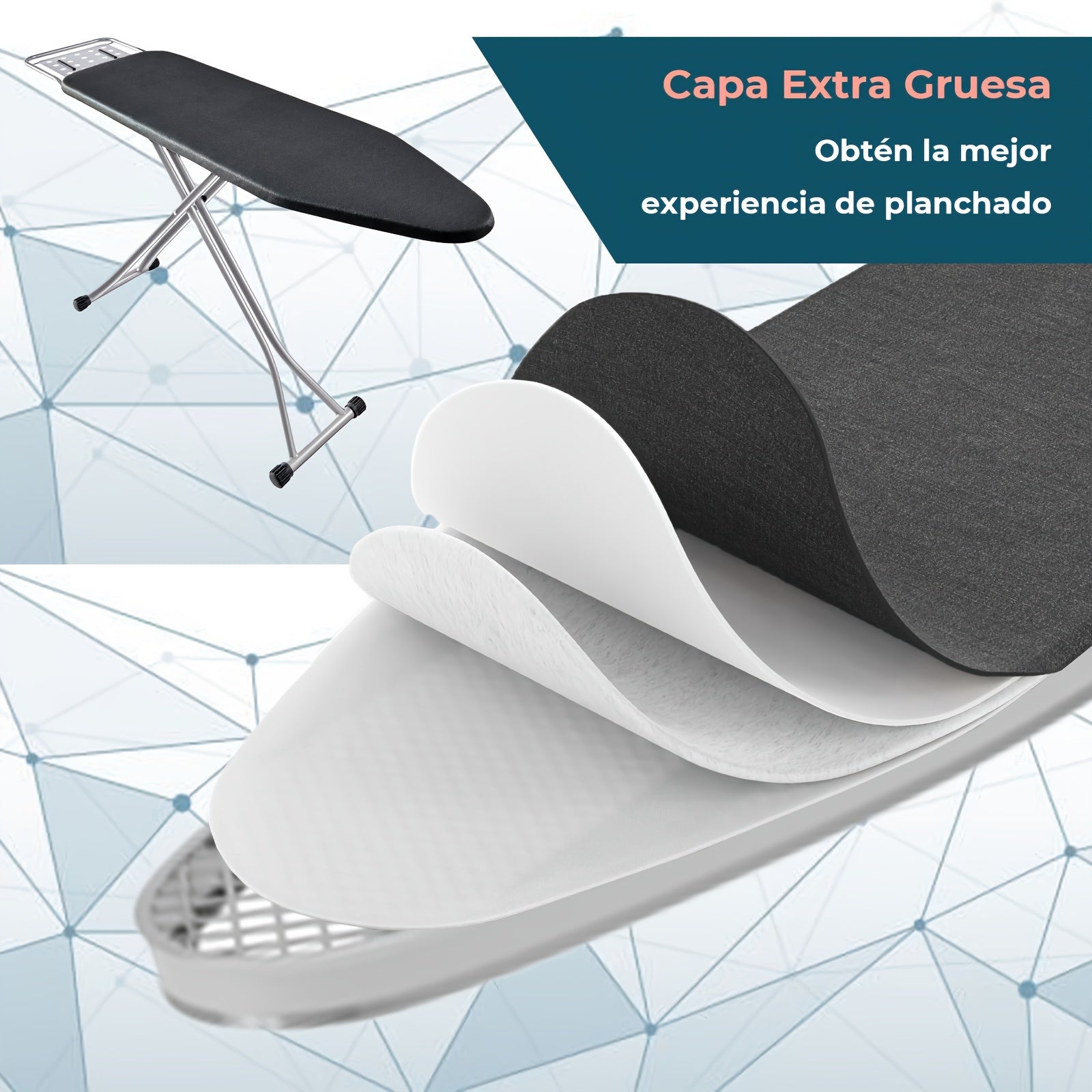 Компактная регулируемая подставка для гладильной доски, размеры 109,98 x 33,02 см - легко складывается для удобного хранения, изготовлена из прочной легированной стали, не требует электричества.