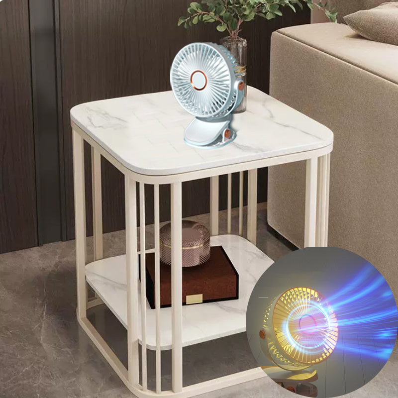 Portable Desk Fan with 360° Rotation, 5 Speeds, USB Rechargeable Battery, Quiet Operation, Night Light, Clip Stand