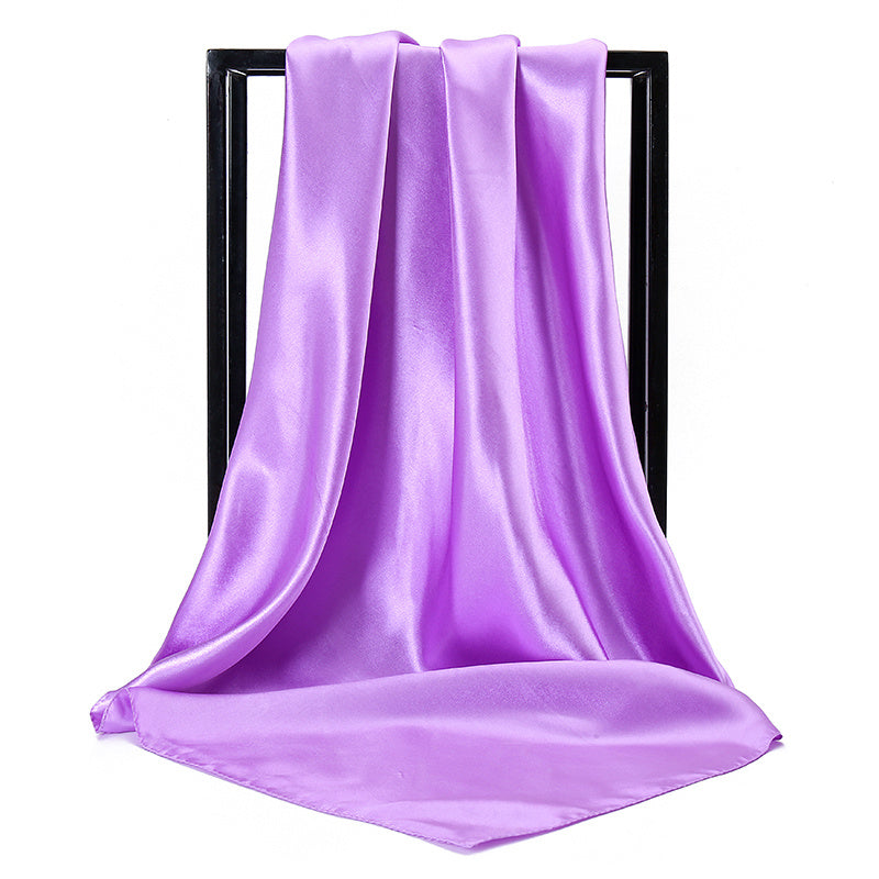Women's Large Satin Square Scarf Imitation Silk Hair Wrap Gift Elegant Polyester