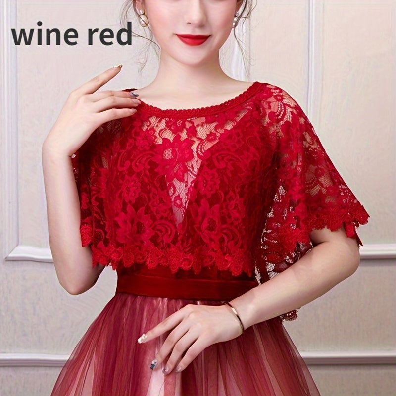 Bridal Lace Shawl Polyester Cape for Wedding Gowns and Special Occasions
