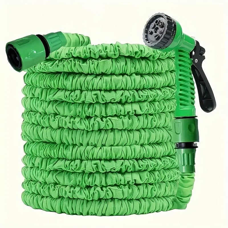 Expandable Polyethylene Garden Hose Set with High-Pressure Nozzle 15m for Outdoor Use