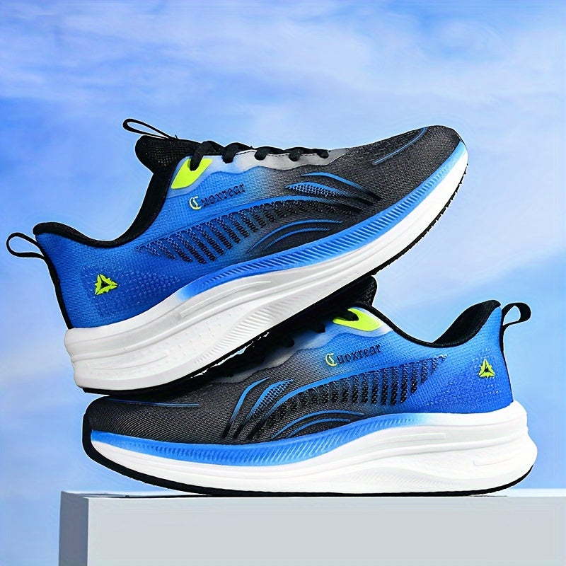 Men's Breathable Woven Platform Shoes for Outdoor Running Shock Absorbing
