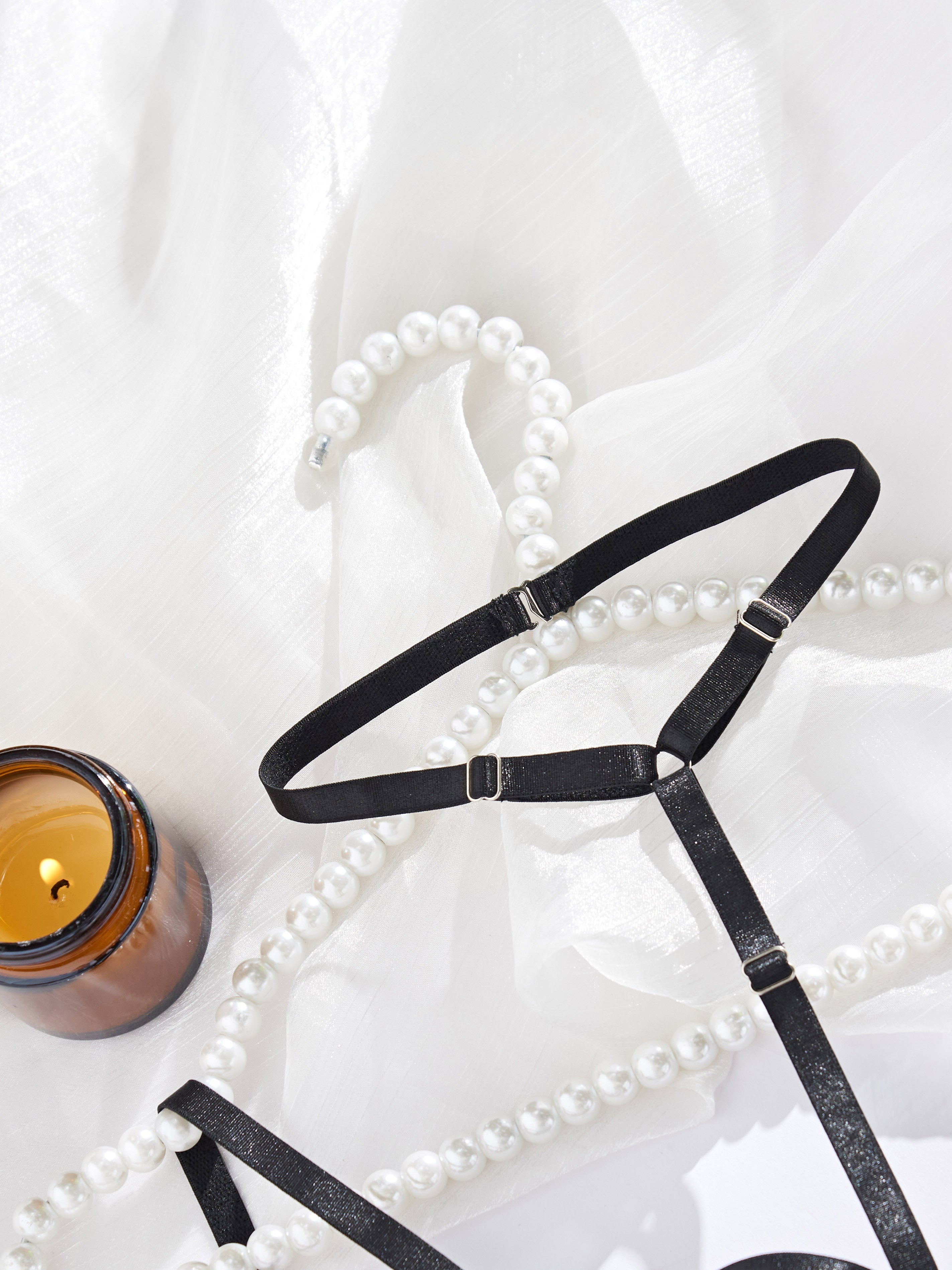 Black Lingerie Set with Steel Ring and Adjustable Straps