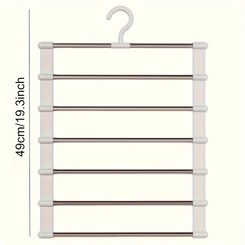 2 Pack Stainless Steel Foldable Pants Hangers Closet Organizer for Jeans Trousers