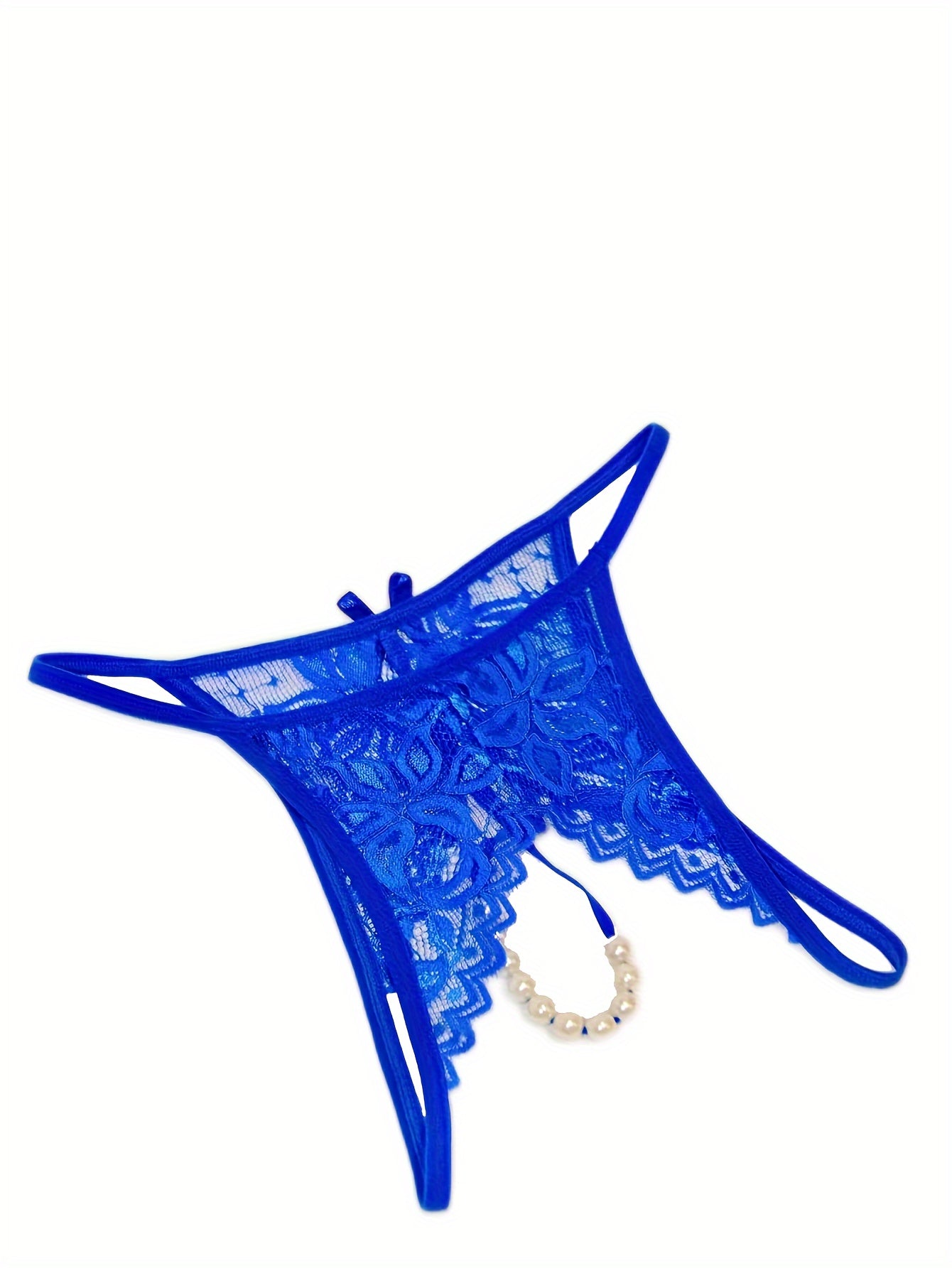 Lace G-String Thongs for Women Open Crotch Semi-Sheer Knit Fabric Adult Lingerie