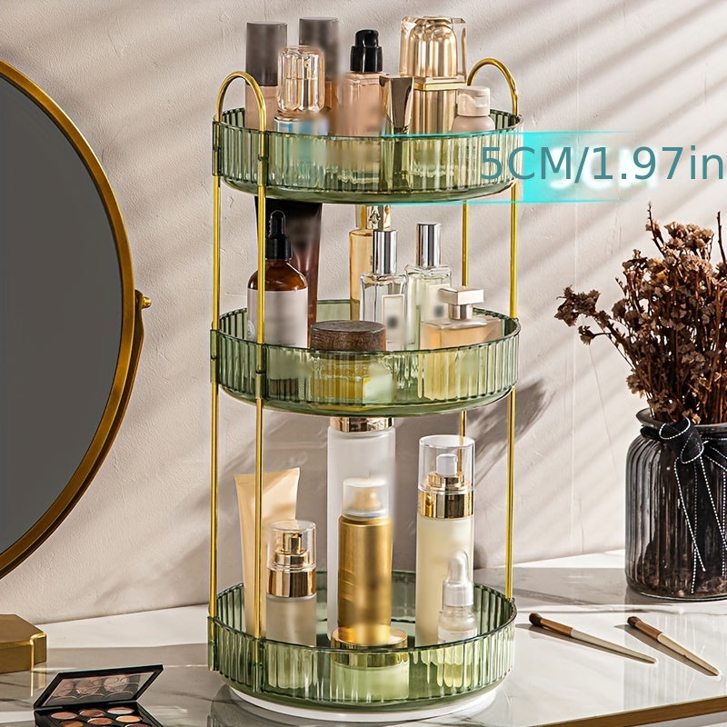 360° Rotatable Makeup Brush Organizer with Multiple Compartments for Bedroom and Dorm Storage