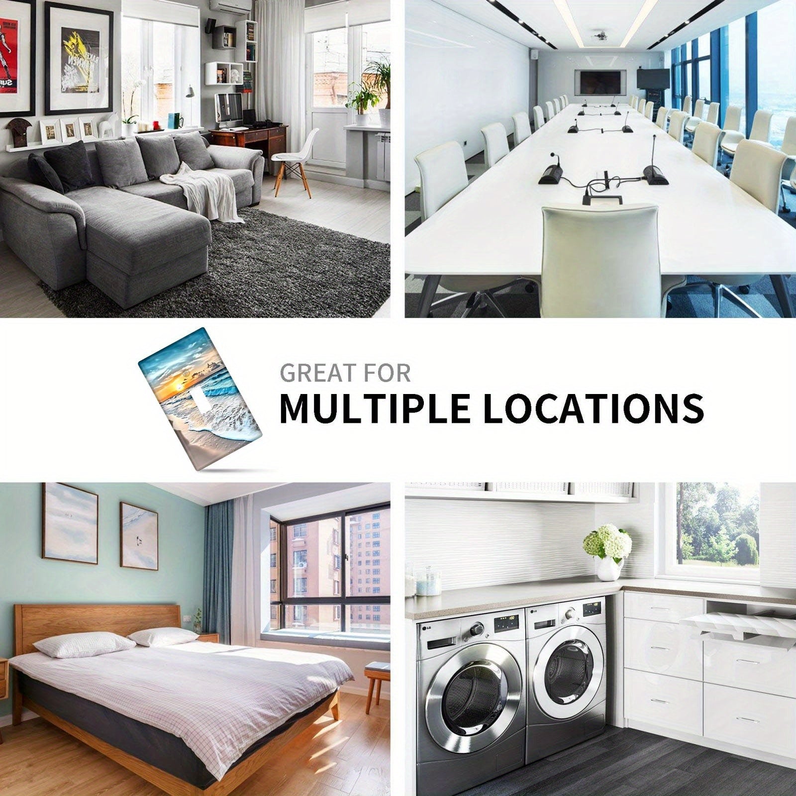 Okean sahnasi o‘chirish plitasi uchun hammom va yotoqxona dekoratsiyasi changga qarshi oson o‘rnatish