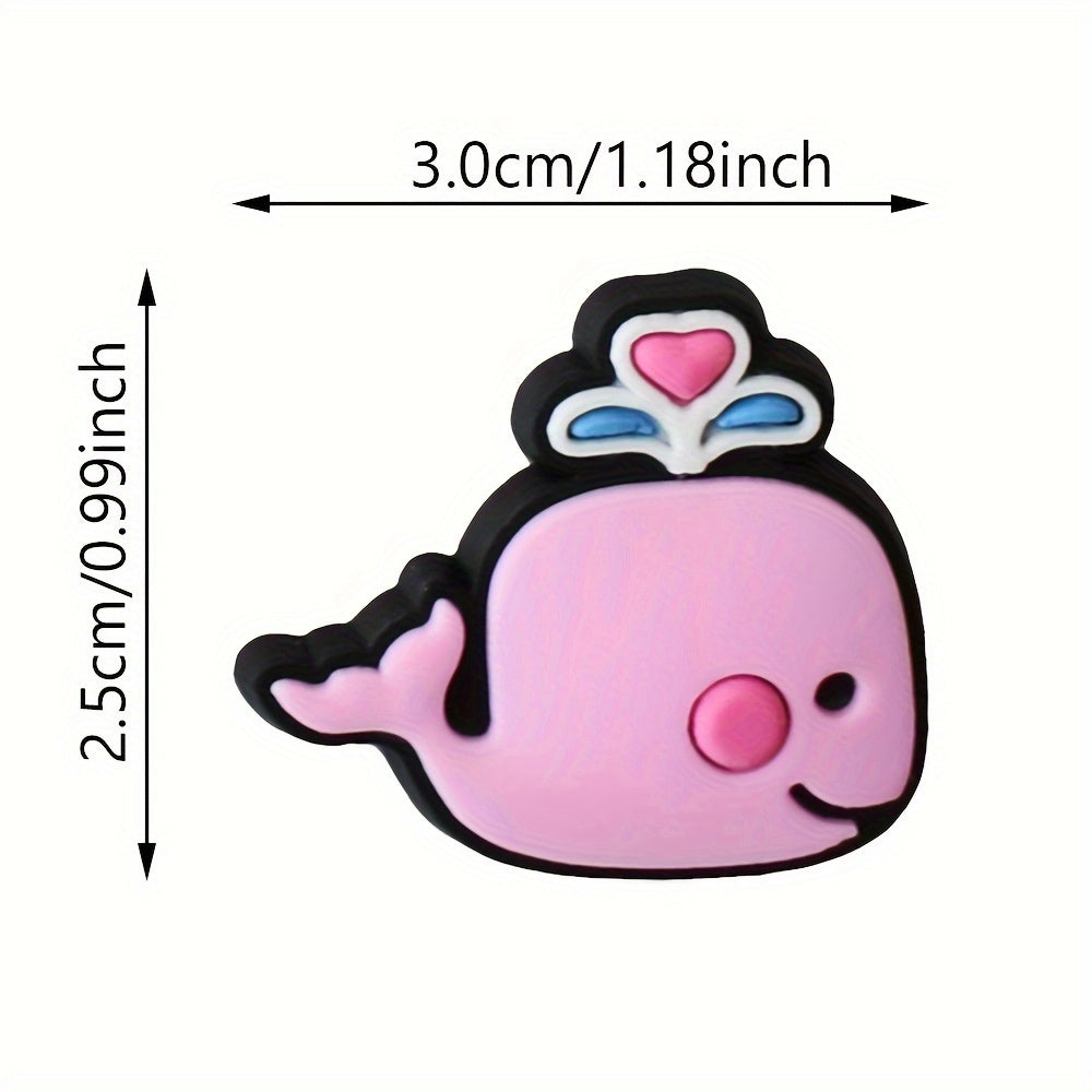 Sea World Animal Shoe Charms Set for Kids Plastic Marine Life Decorations