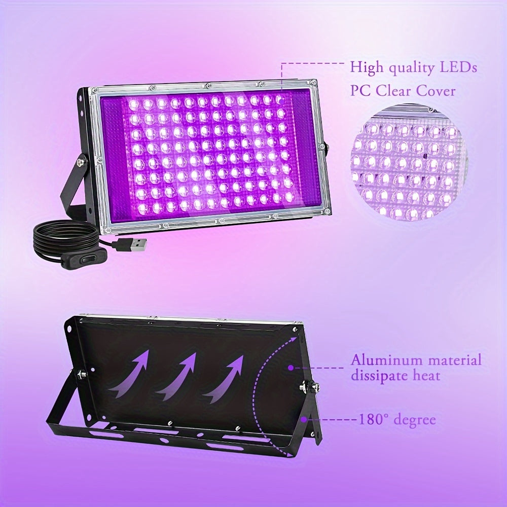 UV Black Light Pack 50/96/144 LEDs USB Powered for Party Halloween Fluorescent Posters