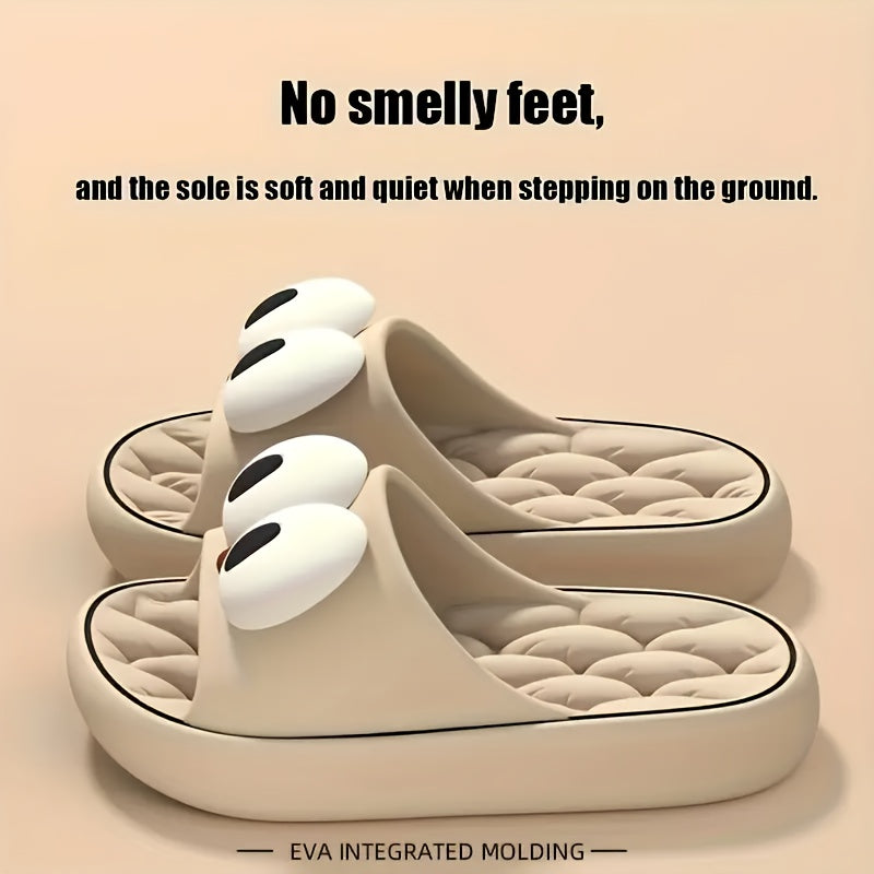 Unisex EVA Slip-On Slippers Cartoon Eye Lightweight Indoor Outdoor Beach