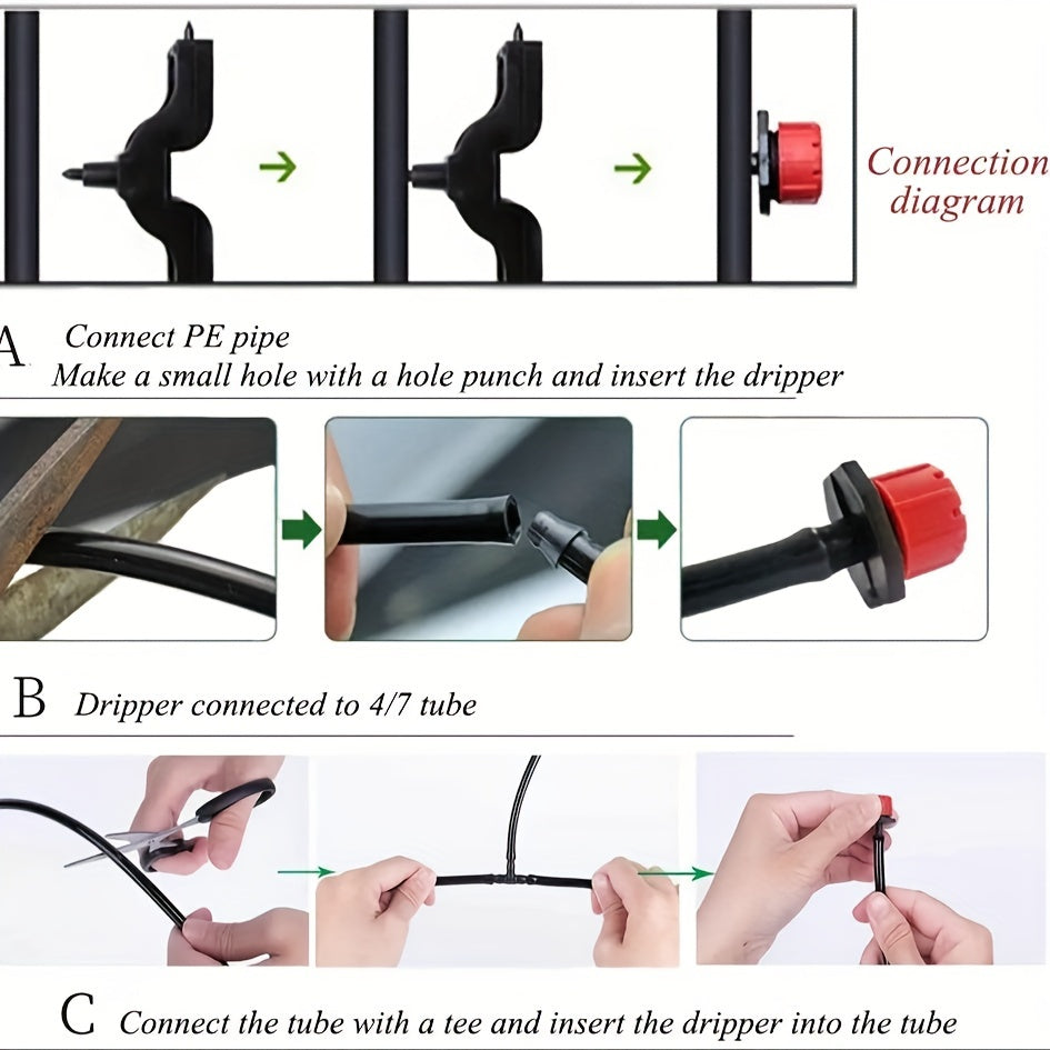 Регулируемые пластиковые капельницы для системы полива 50-500 штук