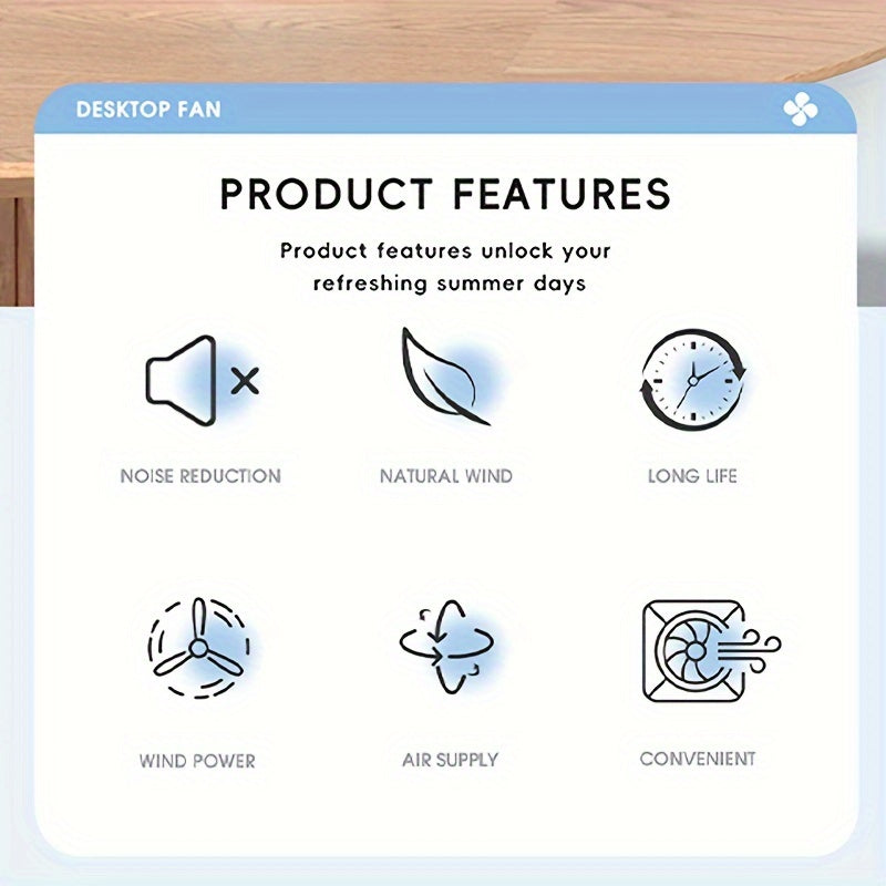 Pink USB Rechargeable Mini Clip-On Fan with LED Night Light 360° Rotation 3-Speed