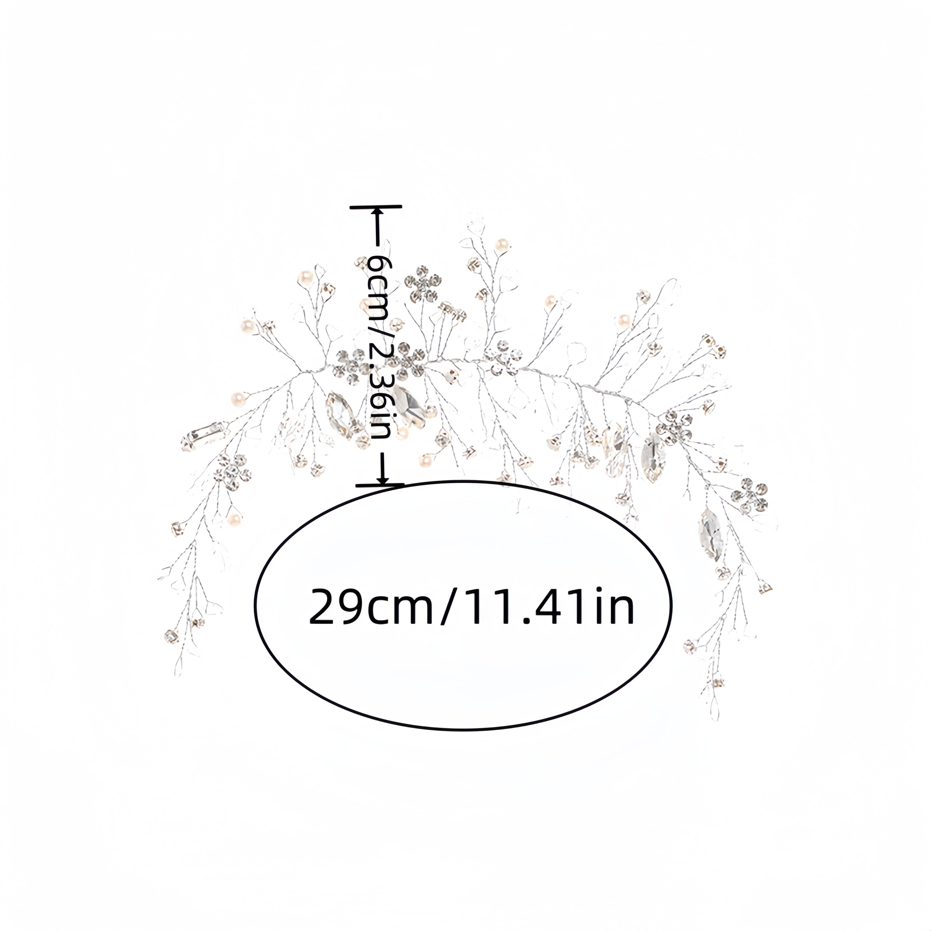 Bridal Headband with Crystals and Faux Pearls Wedding Hair Accessory for Women