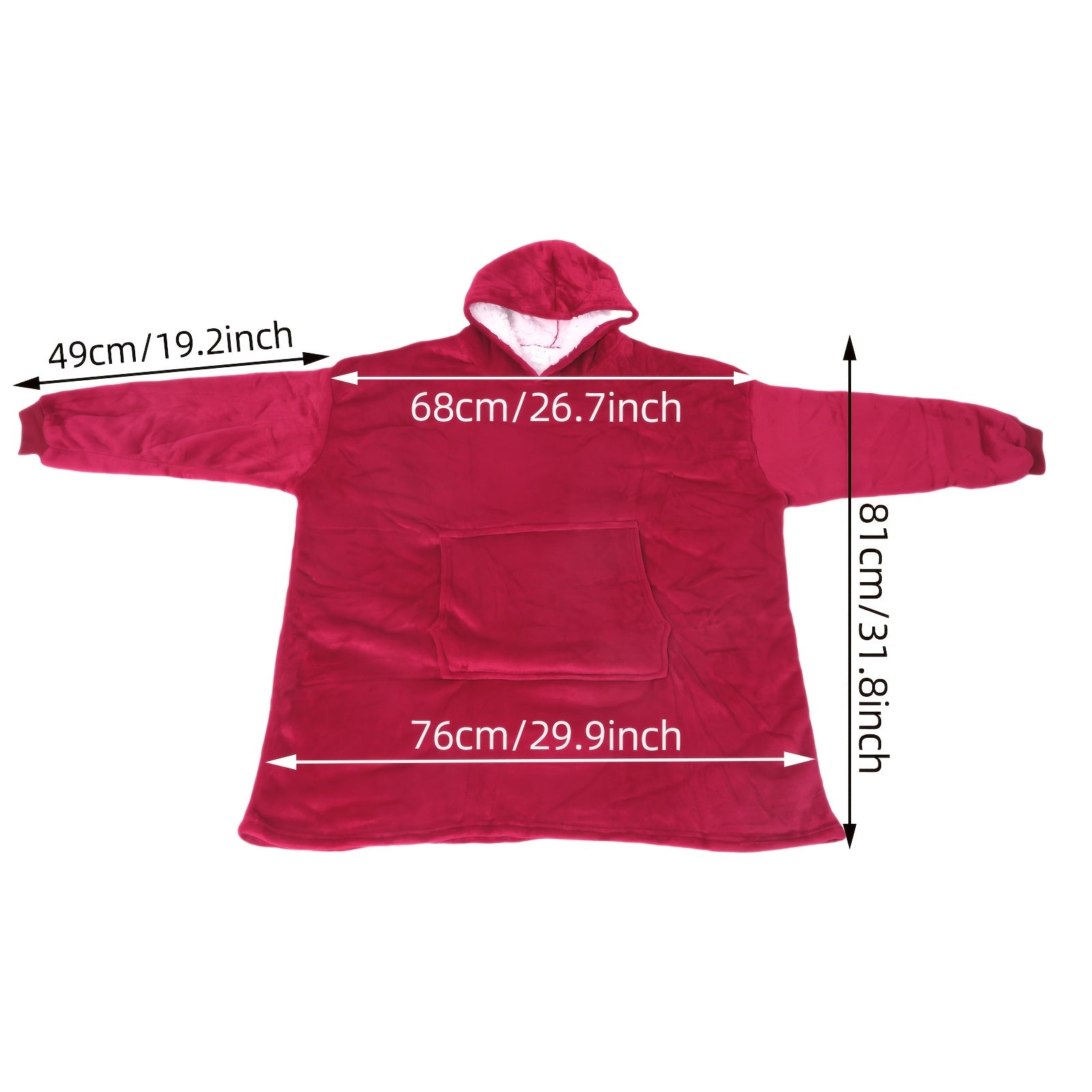 Wearable Heated Blanket Hoodie Flannel Blue Adjustable Thermostat 5-Speed