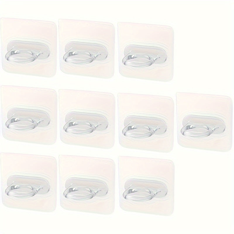 Juego de 10 ganchos adhesivos para paredes para organización de almacenamiento en baño y cocina