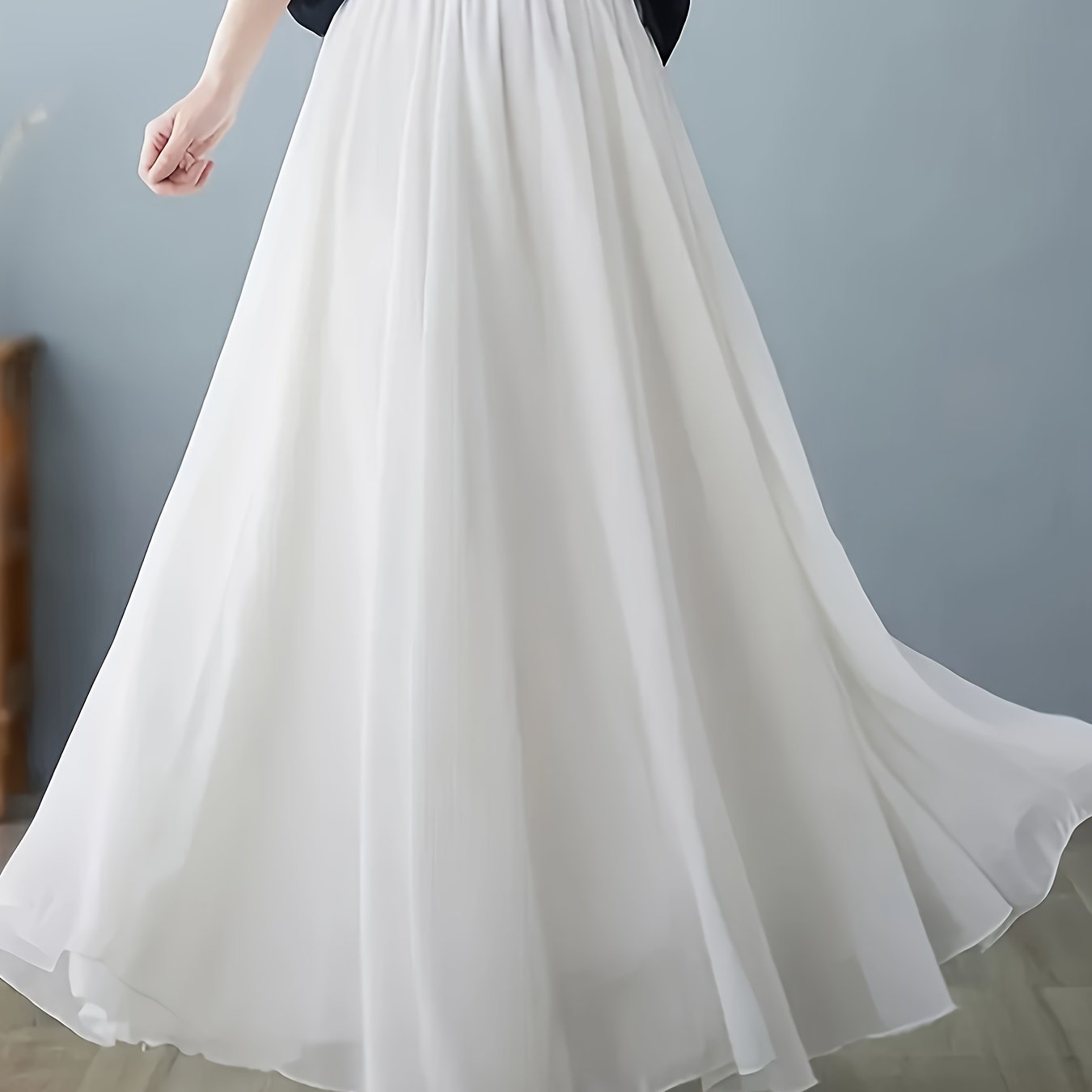 Plus Size Women'sA-Line Pleated Skirt High Waist Polyester Office Wear