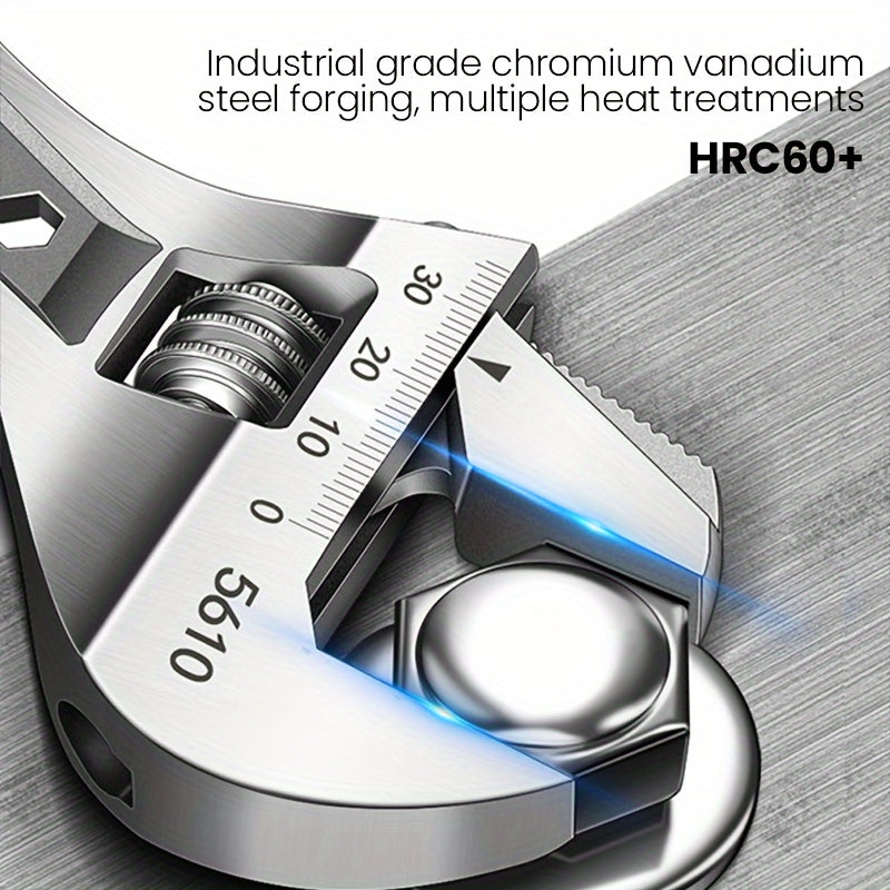 Тяжело-ремонтный регулируемый гаечный ключ из нержавеющей стали, устойчивой к коррозии, термически упрочнённые прецизионные зубья