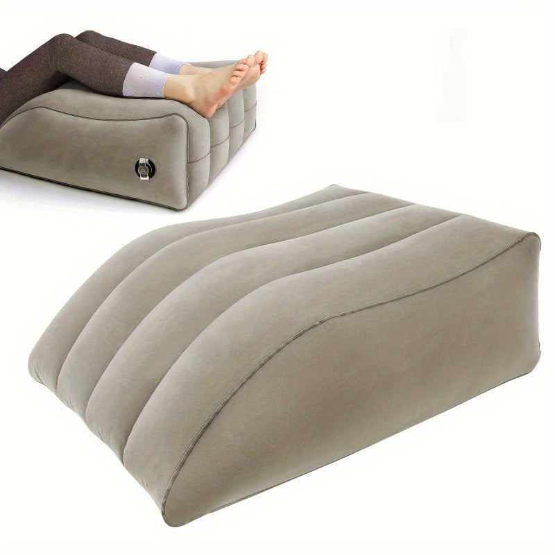 Inflatable Leg Pillow with Flocked Backrest for Camping and Relaxation