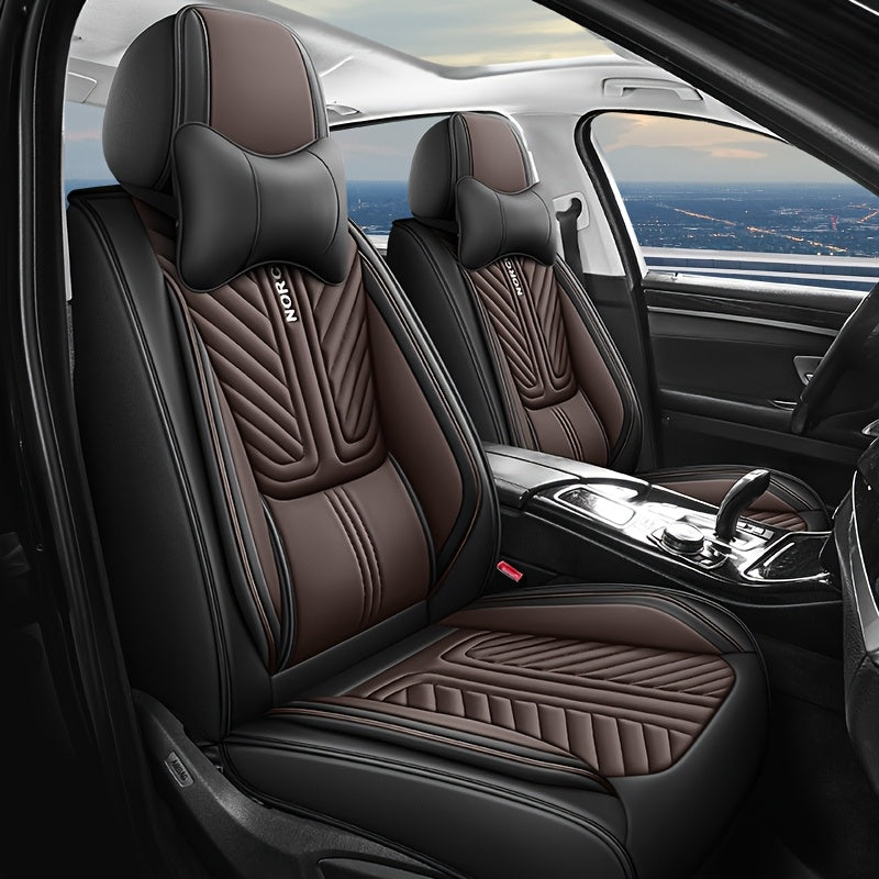 Universal PU Leather Car Seat Cover All-Season Full Coverage Interior Decoration