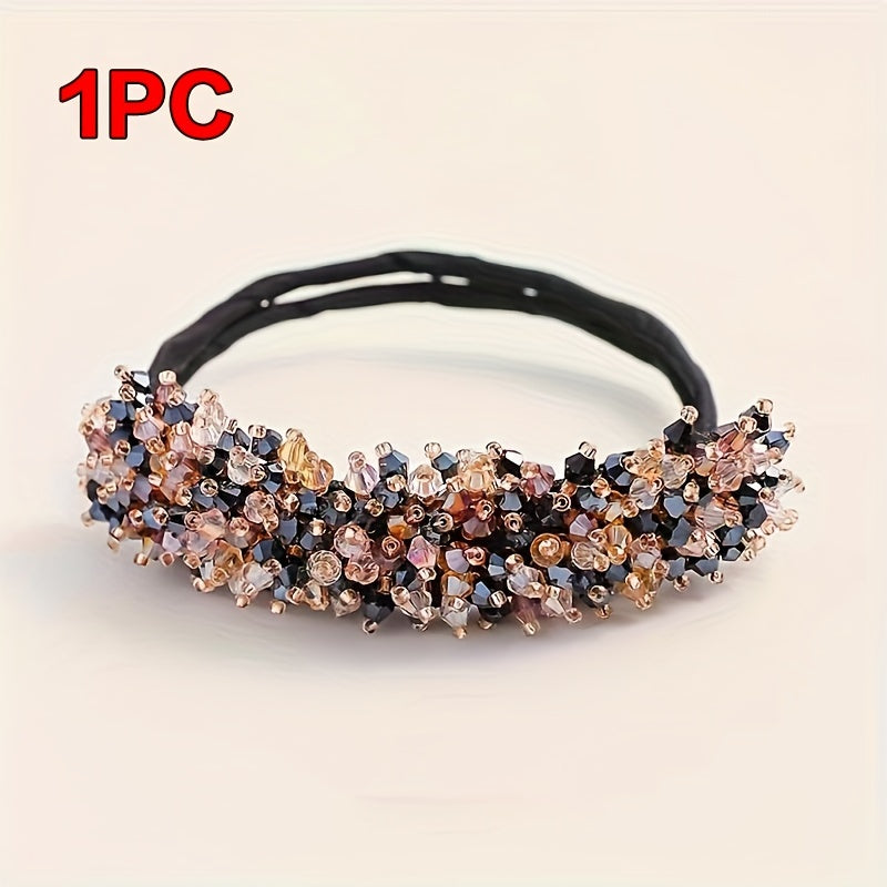 Elastic Crystal Hair Tie for Women Sparkling Rhinestone Decorative Hair Loop Stylish Hair Accessory