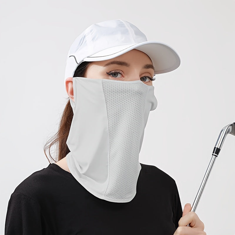 Yozgi Viskozasidan Qilingan Osma Quloq Maskasi, To'liq Yuz va Uzoq Bo'yin Himoyasi Uchun Bahor Dizayni, Velosipedda, Sayohatda, Plyajda yoki Golf O'ynashda UV Himoyasi Uchun Ideal.