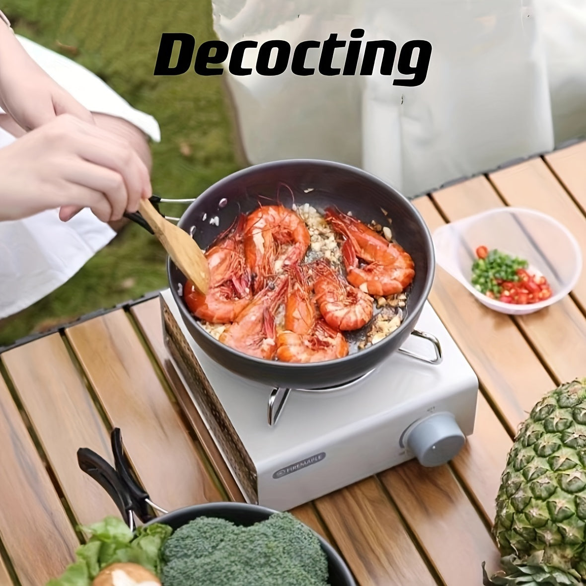 Outdoor Camping Cookware Set 8-Piece Aluminum Pots and Pans with Accessories