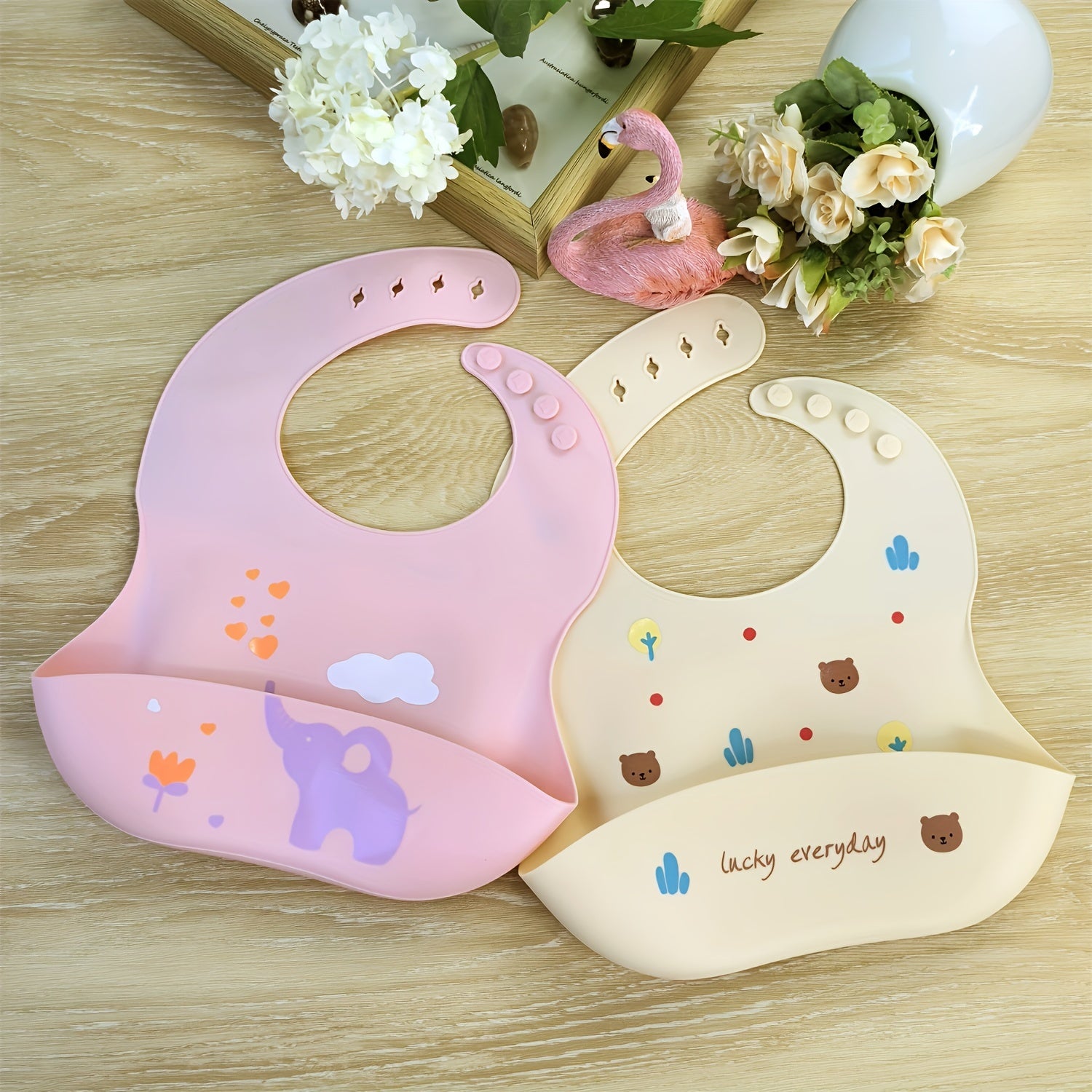 Baby Silicone Bibs for Babies and Toddlers Waterproof Adjustable with Large Food Catcher